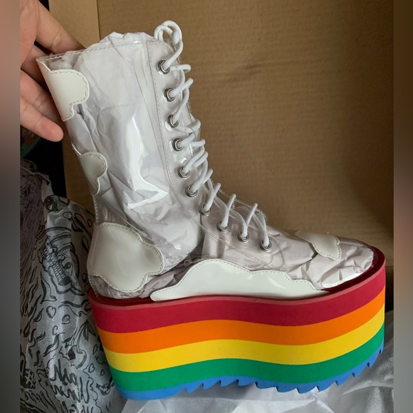 NIB Dolls Kill x Current Mood Happy Daze Platforms Shoes Size US 7 Women - Picture 7 of 11